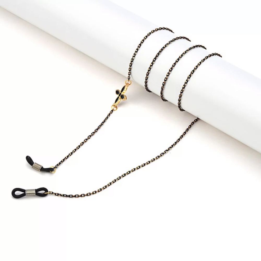 ❤️Glasses Metal Chain Flowers Beaded